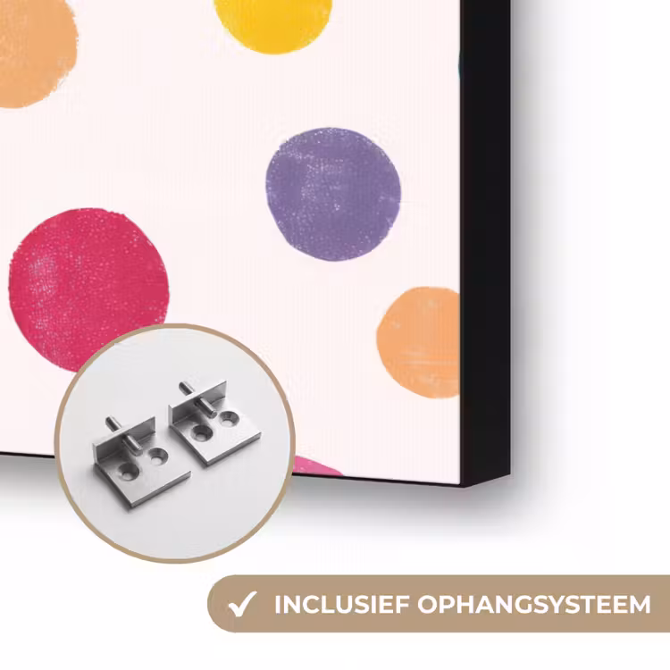 Cirkels - Speels - Kleurrijk Textielframe zwart klein 947 -USP_ophangsysteemNL