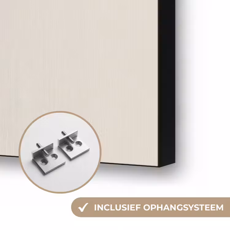 Cirkels - Strepen - Minimalistisch - Zwart Textielframe zwart klein -USP_ophangsysteemNL