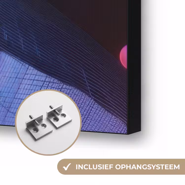 Cirkels - Vlakken - Abstract - Blauw Textielframe zwart klein -USP_ophangsysteemNL