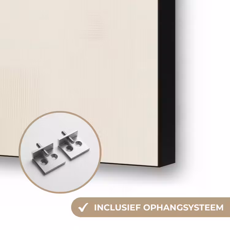 Cirkels - Vorm - Beige - Abstract Textielframe zwart klein -USP_ophangsysteemNL