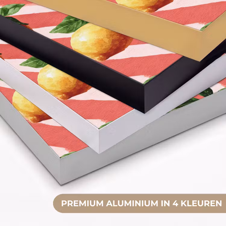 Citroen - Geïllustreerd - Oranje Textielframe zwart klein 947 -USP_kleurenNL