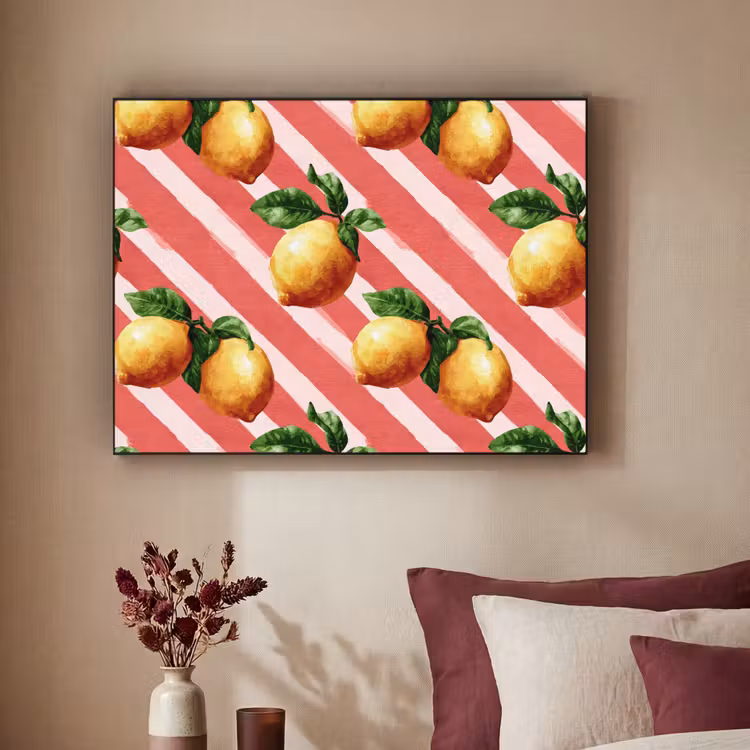 Citroen - Geïllustreerd - Oranje Textielframe zwart klein 947 -sfeer1