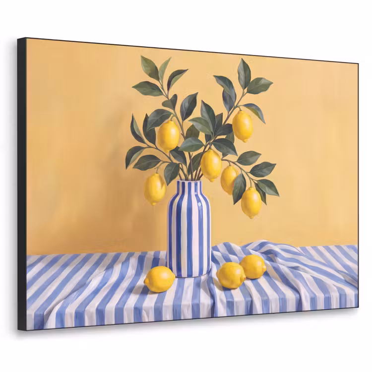 Art frame - Citroen - Stilleven - Modern - Citroen - Stilleven - Modern Textielframe zwart klein