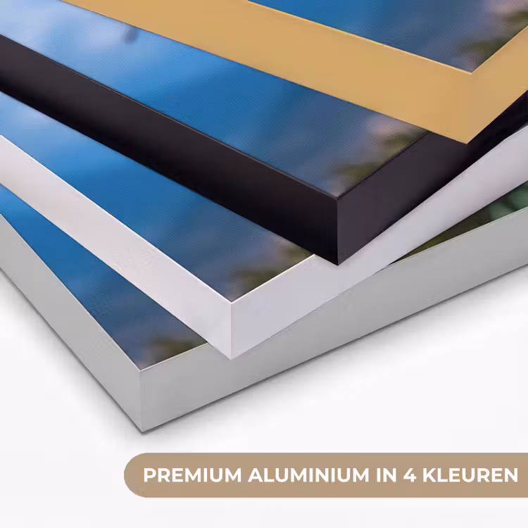 Citroenen - Bladeren - Blauwe lucht Textielframe zwart klein -USP_kleurenNL