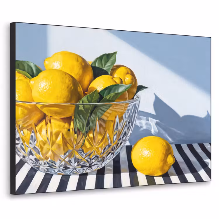 Art frame - Citroenen - Fruit - Geel - Citroenen - Fruit - Geel Textielframe zwart klein
