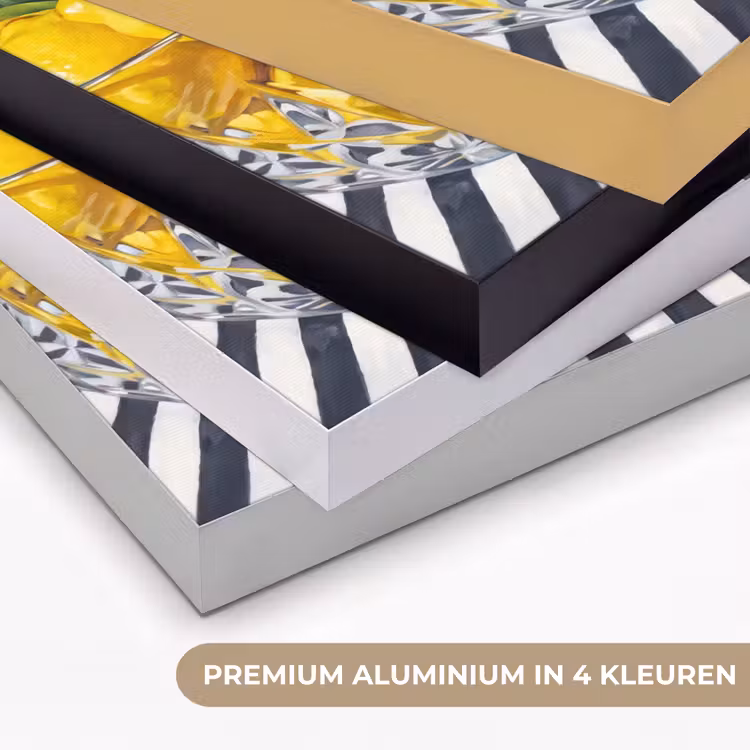 Art frame - Citroenen - Fruit - Geel - Citroenen - Fruit - Geel Textielframe zwart klein