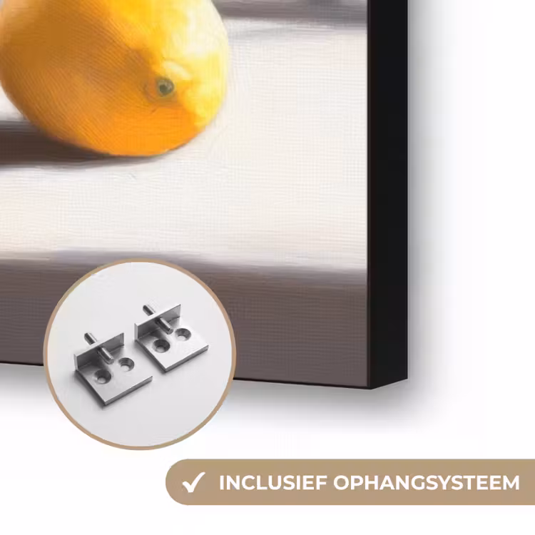 Citroenen - Stilleven - Geel Textielframe zwart klein -USP_ophangsysteemNL