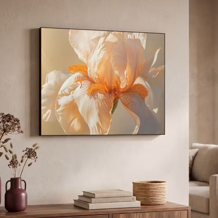 Close up - Oranje - Iris Textielframe - compleet frame klein -sfeer3