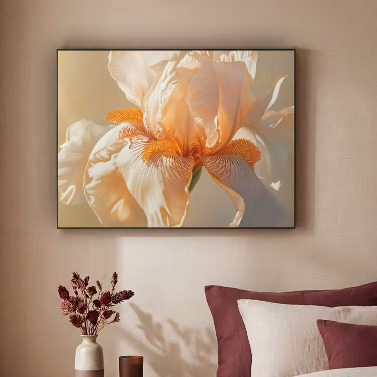 Close up - Oranje - Iris Textielframe - compleet frame klein -sfeer1