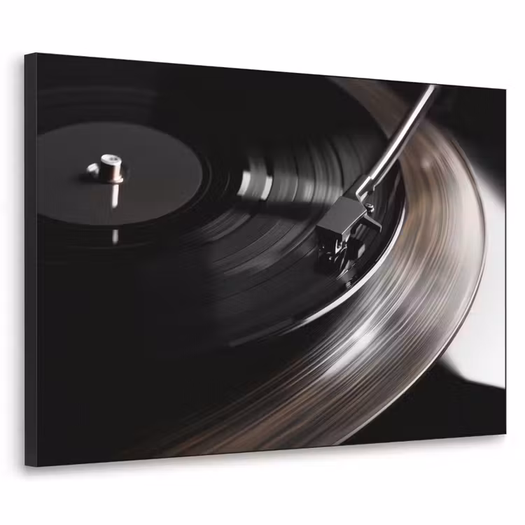 Close-up - Vinylplaat - Platenspeler - Zwart Textielframe - compleet frame klein -3d