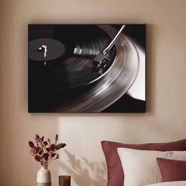Close-up - Vinylplaat - Platenspeler - Zwart Textielframe - compleet frame klein -sfeer1