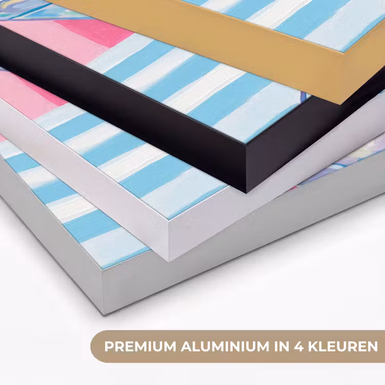 Cocktail - Olijven - Kunst - Modern - Roze Textielframe zwart klein -USP_kleurenNL