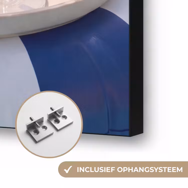Cocktail - Zwembad - Zomer - Blauw Textielframe zwart klein -USP_ophangsysteemNL