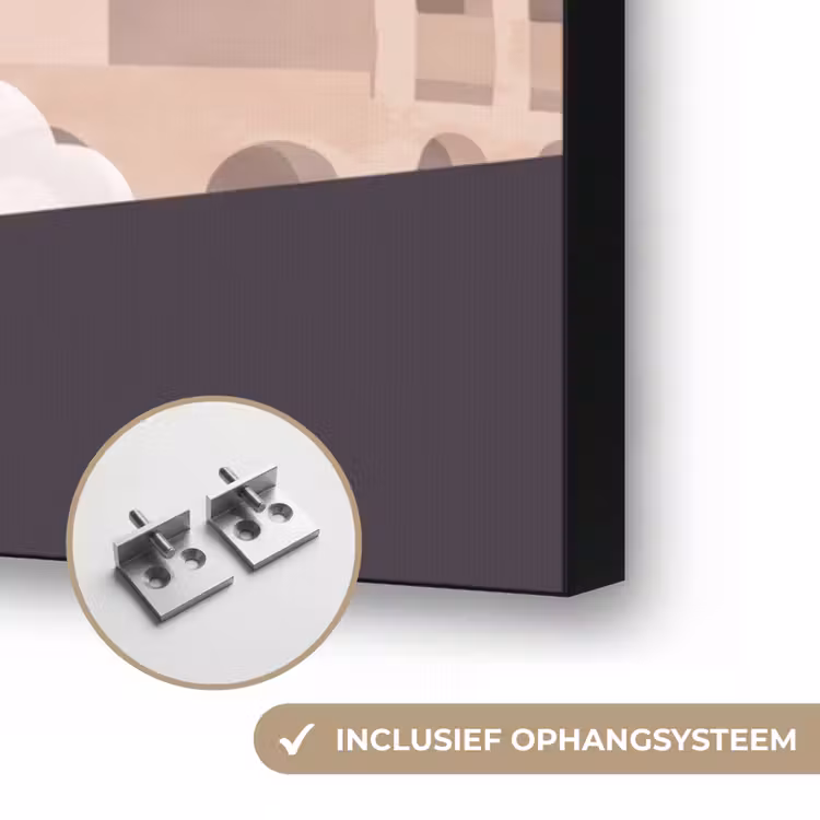 Colosseum - Zonsopgang - Rome - Architectuur - Beige Textielframe zwart klein -USP_ophangsysteemNL