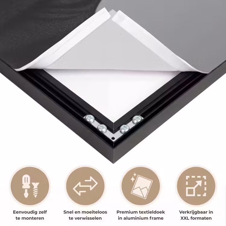 Coltrui - Hond - Bril - Mok Textielframe zwart klein -USP_closeupNL