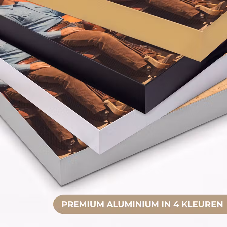 Art frame - Cowboy - Paard - Woestijn - Cowboy - Paard - Woestijn Textielframe zwart klein