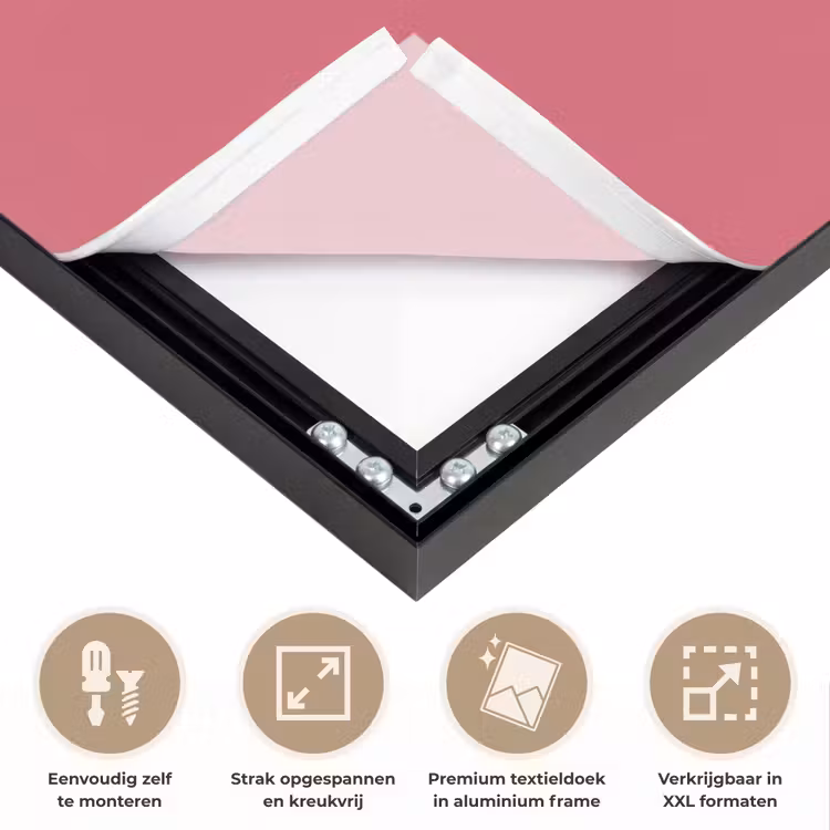 Crimson - Rose - Roze Textielframe zwart klein 947 -USP_feed_closeupNL