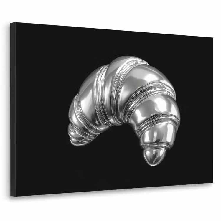 Croissant - Metaal - Zilver Textielframe - compleet frame klein -3d