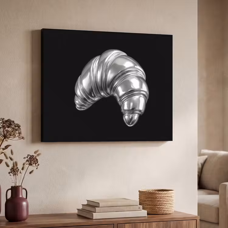 Croissant - Metaal - Zilver Textielframe - compleet frame klein -sfeer3