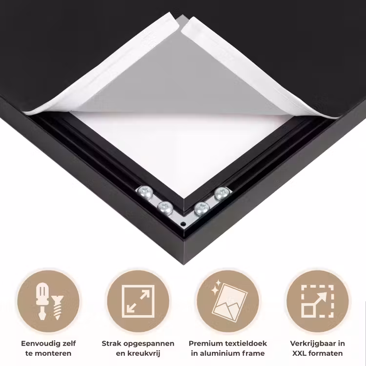 Croissant - Metaal - Zilver Textielframe zwart klein -USP_feed_closeupNL