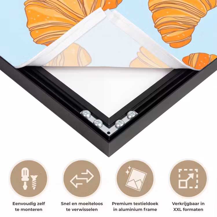Croissant - Speels - Blauw Textielframe zwart klein 947 -USP_closeupNL