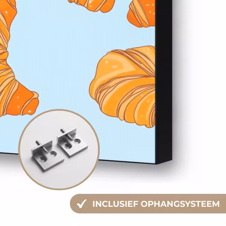 Croissant - Speels - Blauw Textielframe zwart klein 947 -USP_ophangsysteemNL