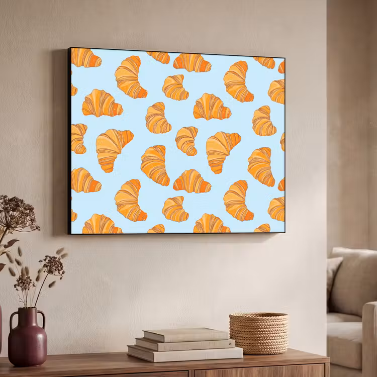 Croissant - Speels - Blauw Textielframe zwart klein 947 -sfeer3