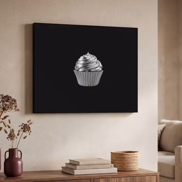 Cupcake - Luxueus - Zilver Textielframe - compleet frame klein -sfeer3
