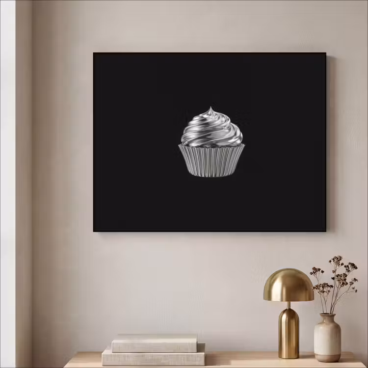 Cupcake - Luxueus - Zilver Textielframe - compleet frame klein -sfeer2