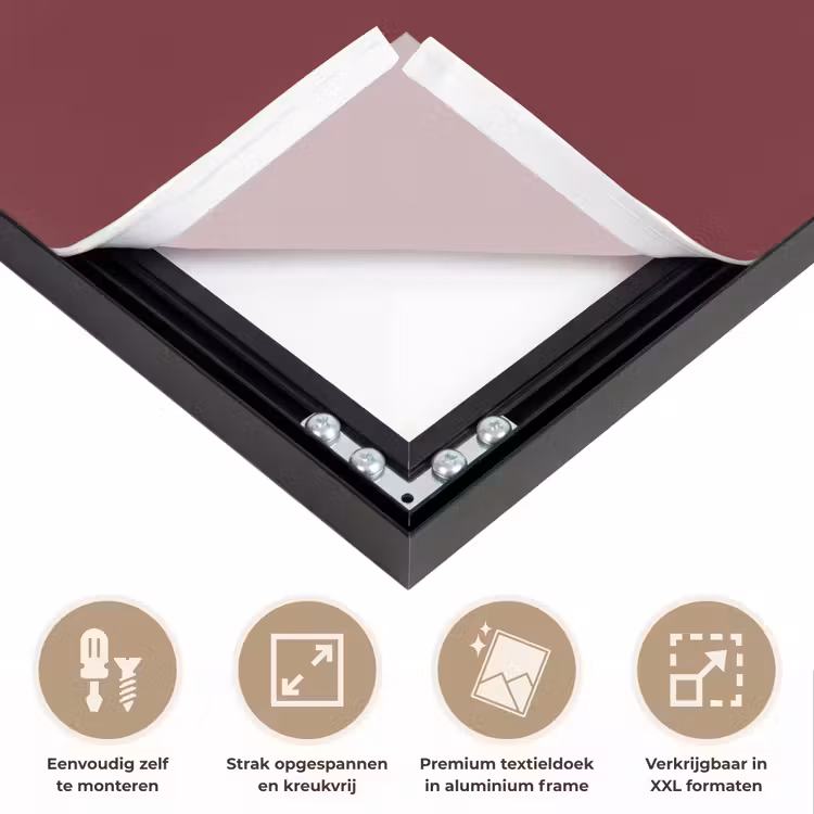 Dark - Garnet - Rood Textielframe zwart klein 947 -USP_feed_closeupNL