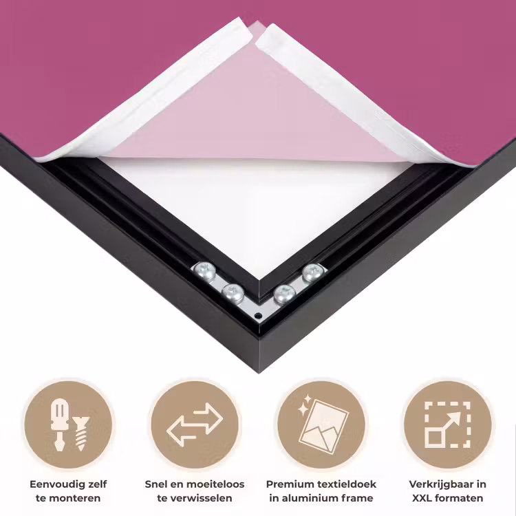 Deep - Magenta - Paars Textielframe zwart klein 947 -USP_closeupNL
