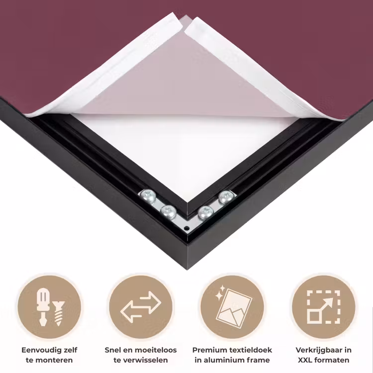 Deep - Plum - Paars Textielframe zwart klein 947 -USP_closeupNL