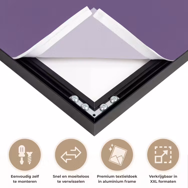 Deep - Plum - Paars Textielframe zwart klein 947 -USP_closeupNL