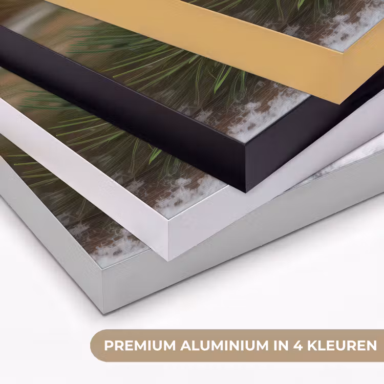 Dennenappels - Kerstsfeer - Bruin - Groen Textielframe zwart klein -USP_kleurenNL