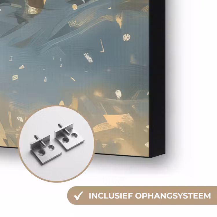 Dennensprookje - Rendier - Nacht Textielframe zwart klein -USP_ophangsysteemNL