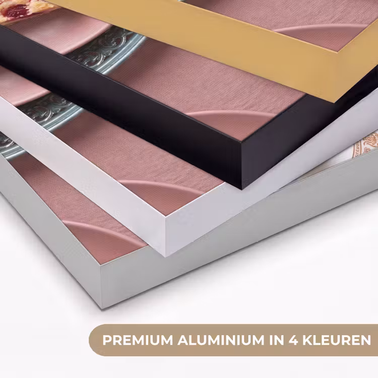 Dessert - Taart - Gebak - Zoet - Roze Textielframe zwart klein -USP_kleurenNL