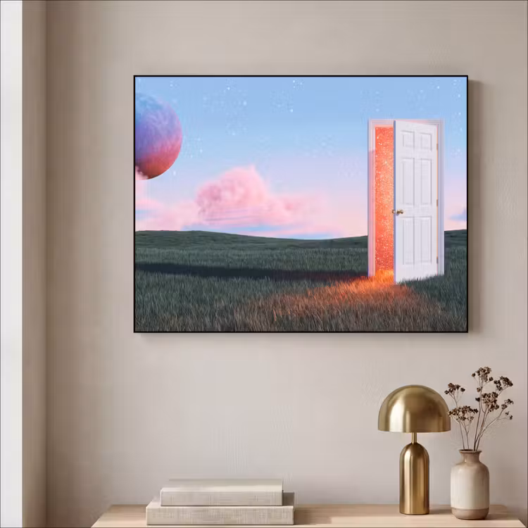 Art frame - Deur - Fantasie - Ruimte - Deur - Fantasie - Ruimte Textielframe zwart klein