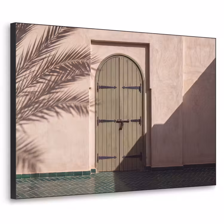 Deur - Hout - Architectuur - Groen - Rustiek Textielframe zwart klein -3d