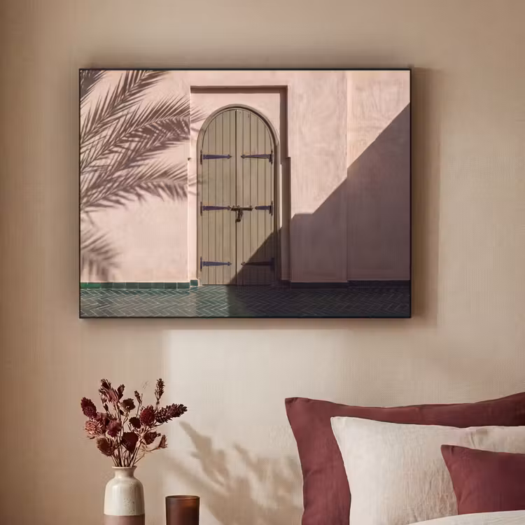 Deur - Hout - Architectuur - Groen - Rustiek Textielframe zwart klein -sfeer1