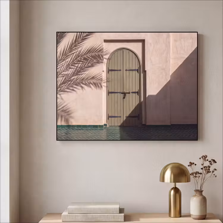 Deur - Hout - Architectuur - Groen - Rustiek Textielframe zwart klein -sfeer2