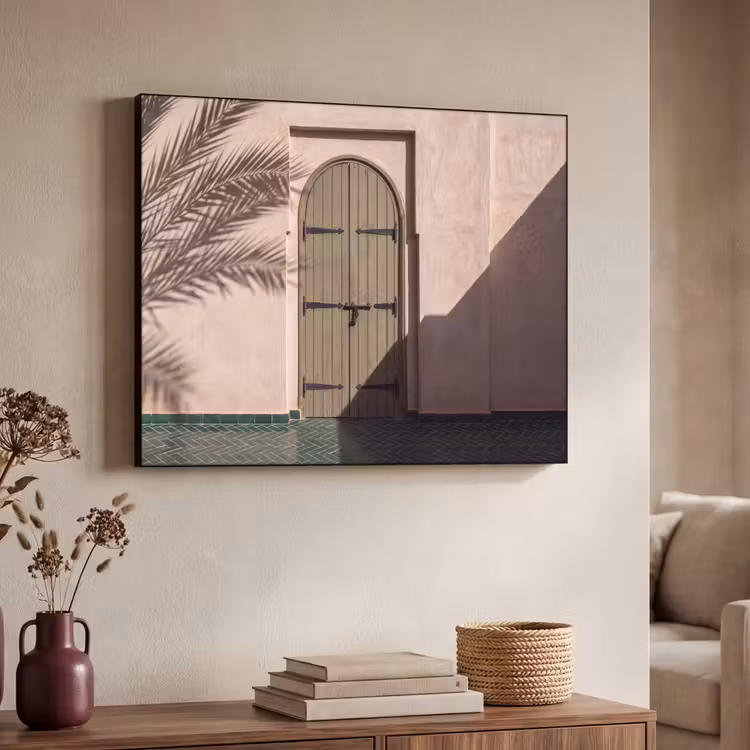 Deur - Hout - Architectuur - Groen - Rustiek Textielframe zwart klein -sfeer3