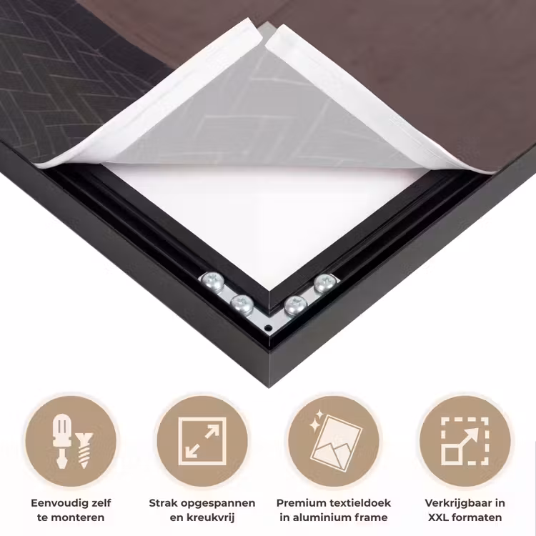 Deur - Hout - Architectuur - Groen - Rustiek Textielframe zwart klein -USP_feed_closeupNL