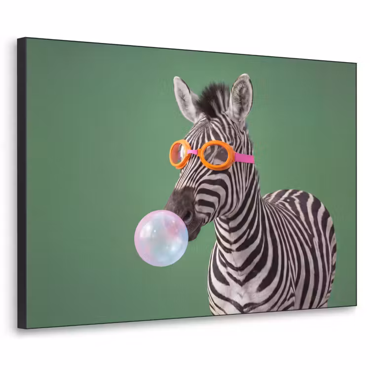 Dier - Bril - Bel - Modern - Groen Textielframe zwart klein -3d