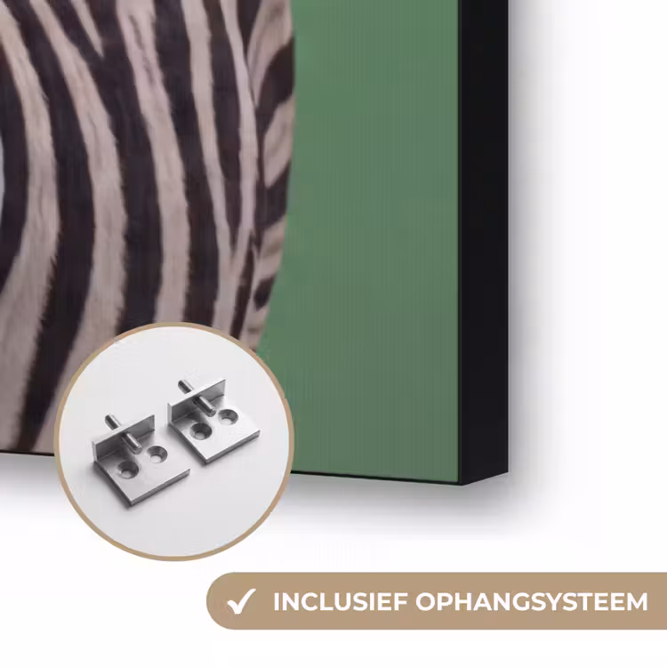 Dier - Bril - Bel - Modern - Groen Textielframe zwart klein -USP_ophangsysteemNL
