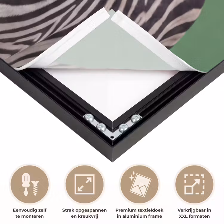 Dier - Bril - Bel - Modern - Groen Textielframe zwart klein -USP_feed_closeupNL