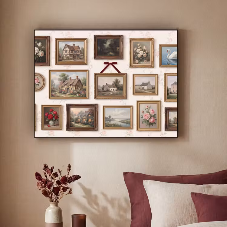 Dier - Kat - Portret - Klassiek Textielframe zwart klein -sfeer1