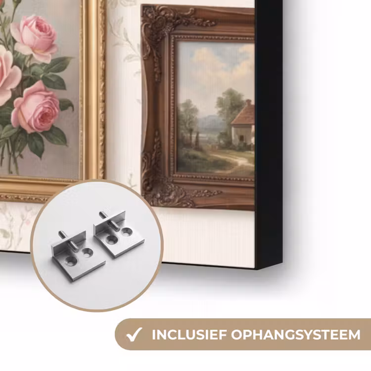 Dier - Kat - Portret - Klassiek Textielframe zwart klein -USP_ophangsysteemNL