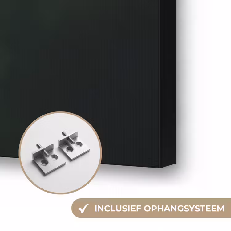 Dier - Kok - Stokstaartje Textielframe zwart klein -USP_ophangsysteemNL