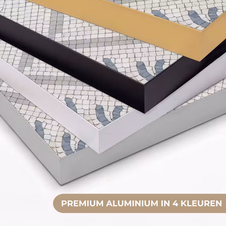 Dier - Mozaïek - Zee - Klassiek - Bruin Textielframe zwart klein -USP_kleurenNL