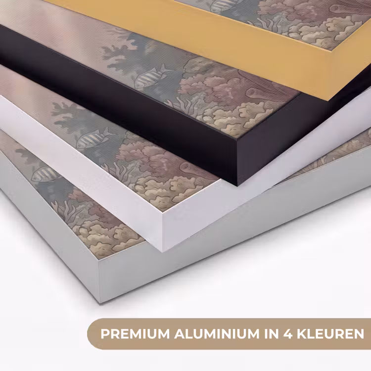 Dier - Onderwater - Oceaan - Illustratie - Zeeleven Textielframe zwart klein -USP_kleurenNL